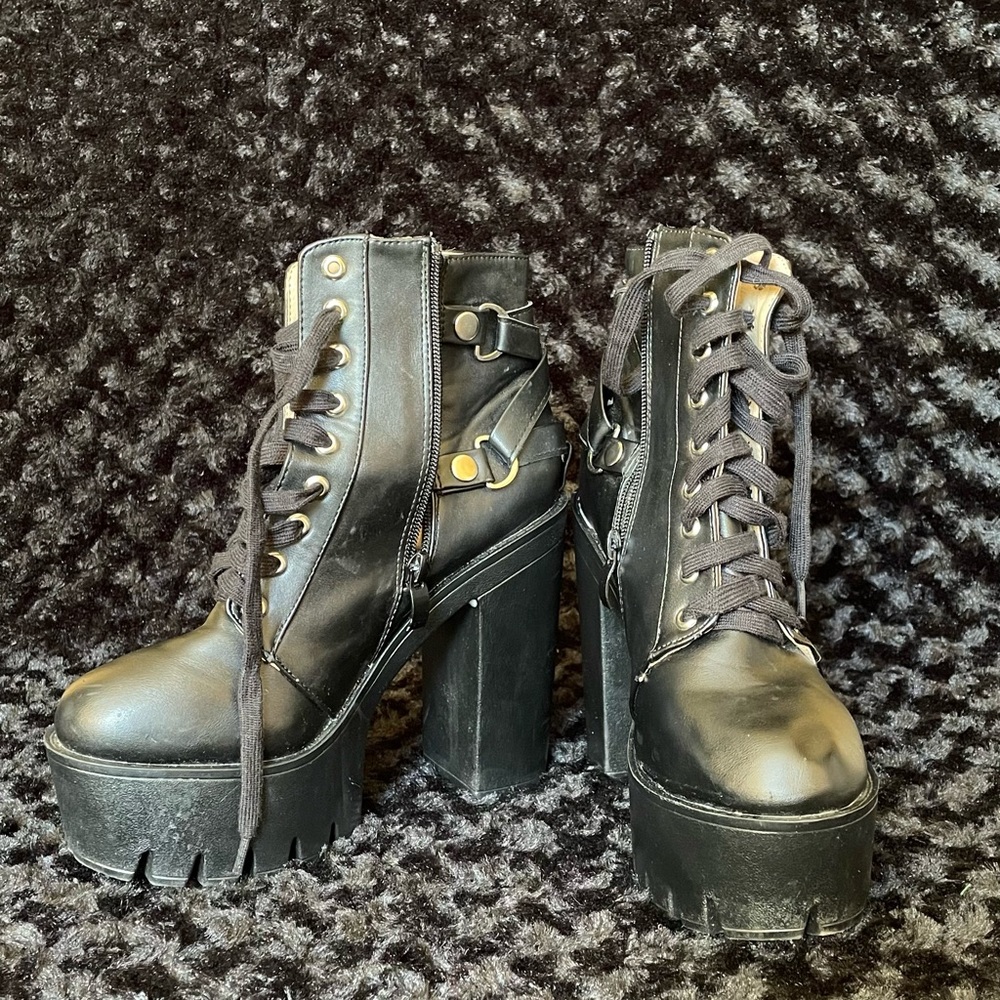Black Platform/Heel Boot - image 1